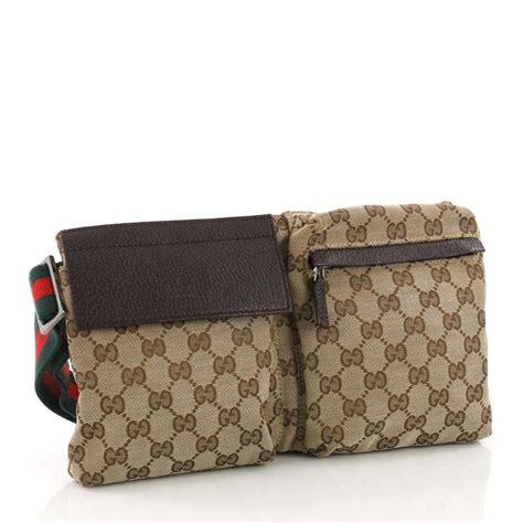 brown gucci belt bag|gucci vintage canvas belt bag.